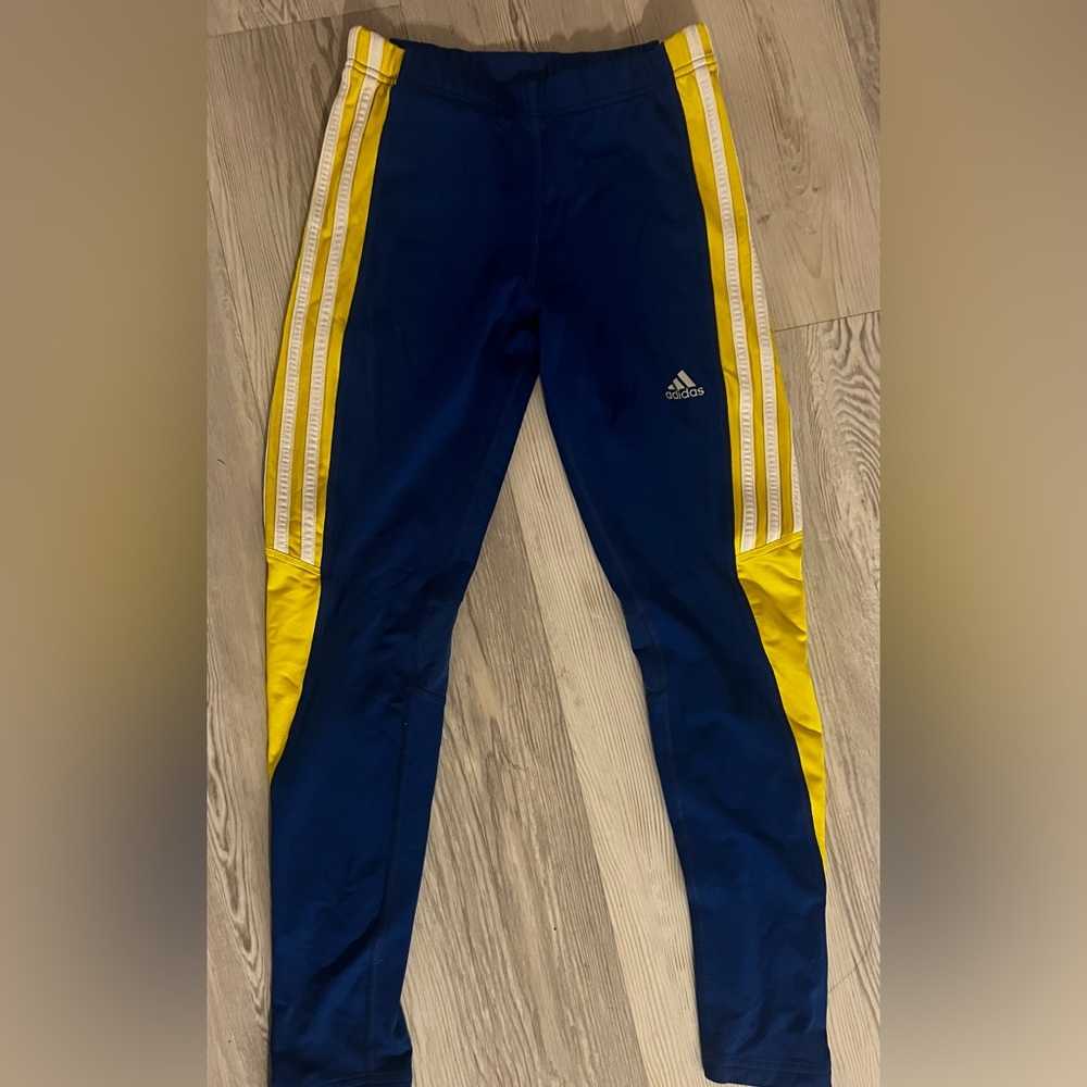 Blue, yellow and white adidas jogger. Size S.